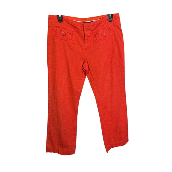 Cartonnier Anthropologie Charlie Crop Flare Pants Hot Orange‎ Casual Mid Rise - Picture 1 of 9